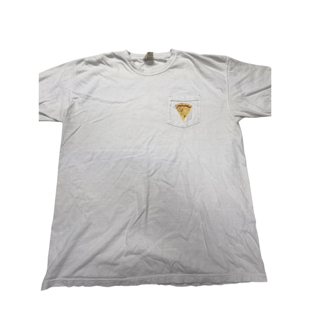 Barstool One Bite Men's XL White Pocket T-Shirt with Pizza Patch